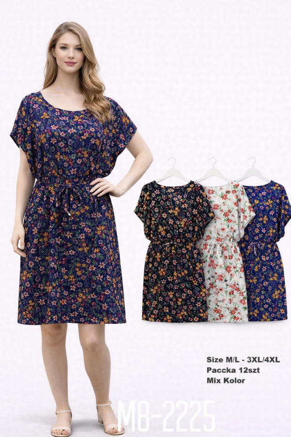 Sukienki damskie Roz M-4XL, Mix Kolor .Paczka 12 szt 1